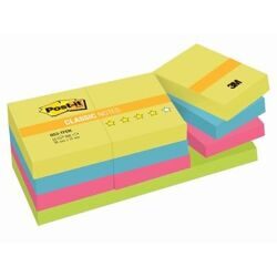 Стикеры Post-it 653-TF 38х51 Тепл.неон.радуга,12бл