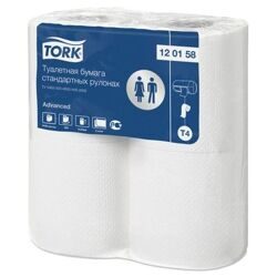 Бумага туалетная Tork T4 2сл бел вторич 23м 184л 4рул/уп 24уп/блок 120158