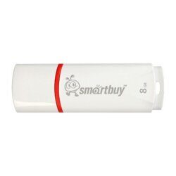 Флеш-память Smartbuy Crown, 8Gb, USB 2.0, бел, SB8GBCRW-W