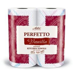 Полотенца бумажные ASTER Perfetto 3сл.бел.с рис.аром.2рул./уп.