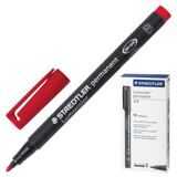 Маркер перманентный (нестираемый) STAEDTLER (Германия) "Lumocolor", КРАСНЫЙ, скошенный наконечник, 1-2,5 мм, 314-2